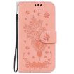 Tecno Camon 40 Pro 4G Pink Butterfly Rose Embossed Leather Case - 3