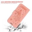 Tecno Spark 30 Pro Pink Butterfly Rose Embossed Leather Phone Case - 7