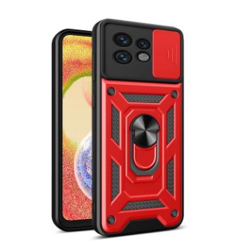 Motorola Edge 40 Pro Red TPU+PC Case with Sliding Camera Cover - 1