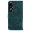 Tecno Camon 40 Green Tiger Embossing Flip Leather Phone Case - 4