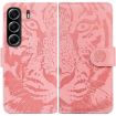 Tecno Camon 40 Pink Tiger Embossing Flip Leather Phone Case - 1