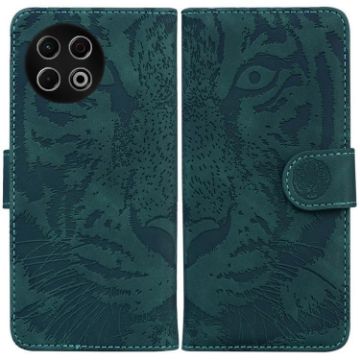 Tecno Spark 30 Pro Green Tiger Embossing Flip Leather Phone Case - 1