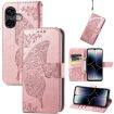 Ulefone Note 16 Pro Rose Gold Embossed Leather Phone Case Butterfly Flower - 1