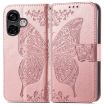 Ulefone Note 16 Pro Rose Gold Embossed Leather Phone Case Butterfly Flower - 2