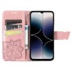 Ulefone Note 16 Pro Rose Gold Embossed Leather Phone Case Butterfly Flower - 3