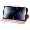 Ulefone Note 16 Pro Rose Gold Embossed Leather Phone Case Butterfly Flower - 4