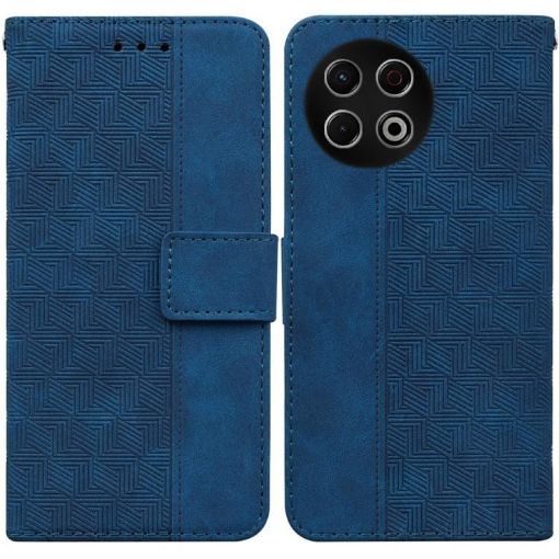 Tecno Spark 30 Pro Blue Geometric Embossed Leather Phone Case - 1