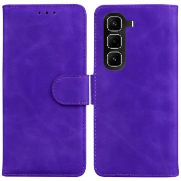 Infinix Hot 50 Pro+ 4G Purple Leather Flip Case - Skin Feel Cover - 1