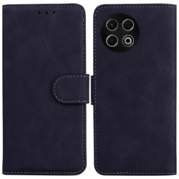 Tecno Spark 30 Pro Black Leather Flip Case - Skin Feel Pure Color - 1