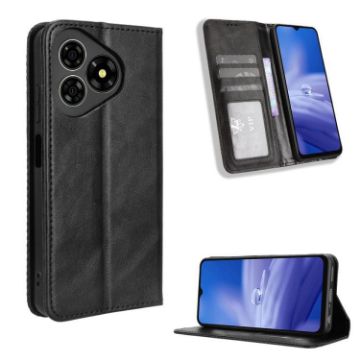 Ulefone Note 19 Black Leather Phone Case with Magnetic Buckle Retro Texture - 1