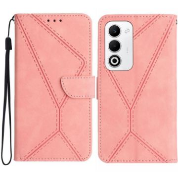 OPPO A5 5G Pink Embossed Leather Phone Case - Global Stitching - 1