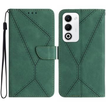 OPPO A5 5G Green Embossed Leather Phone Case - Global Stitching - 1