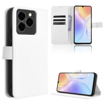 Ulefone Note 20 Pro White Leather Phone Case - Diamond Texture - 1