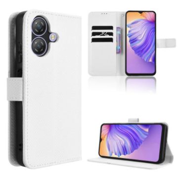 Ulefone Note 21 White Diamond Texture Leather Phone Case - 1