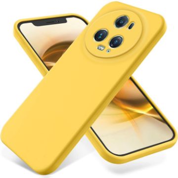 For Honor Magic5 Pro Yellow Liquid Silicone Dropproof Phone Case - 1