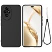 For Honor 200 Black Liquid Silicone Dropproof Full Coverage Phone Case - 1