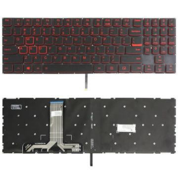 Lenovo Y520 US Backlight Laptop Keyboard (Red Word) Replacement - 1