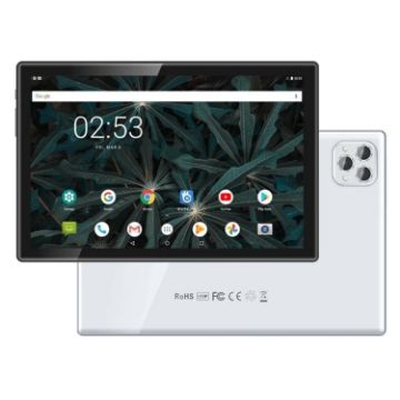 BDF P50 10.1" 4G LTE Tablet, 8GB+256GB, Android 12, Dual SIM, Silver - 1