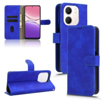 OPPO A5x 5G/4G Blue Magnetic Flip Leather Phone Case - Skin Feel - 1
