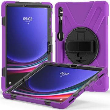 Samsung Galaxy Tab S9+/S8+ Rugged Case with Rotatable Kickstand - Purple - 1