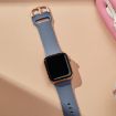 Apple Watch Series 7 45mm Blue Grey Silicone Pin Buckle Band - 4