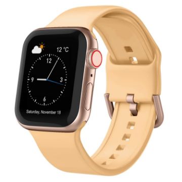 Apple Watch SE 40mm Light Orange Silicone Band with Pin Buckle - 1