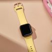 Apple Watch SE 44mm Yellow Silicone Pin Buckle Band - 4