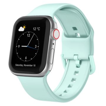 Apple Watch Series 6 40mm Mint Green Silicone Band Pin Buckle - 1