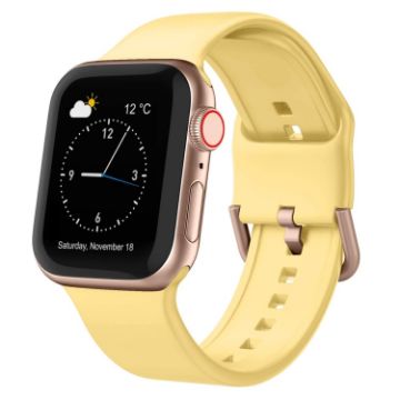 Apple Watch Series 4 40mm Yellow Silicone Pin Buckle Band - 1