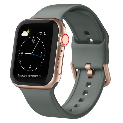 Apple Watch Series 3 42mm Olive Silicone Band with Pin Buckle - 1
