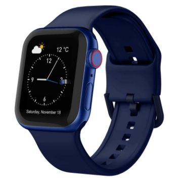 Apple Watch Series 2 42mm Silicone Band, Midnight Blue Pin Buckle - 1