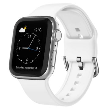 Apple Watch Series 2 38mm White Silicone Pin Buckle Band - 1