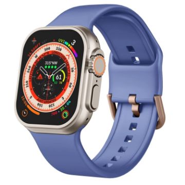 Apple Watch Ultra 2 49mm Cyan Blue Silicone Pin Buckle Band - 1