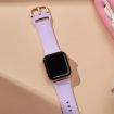 Apple Watch Series 9 41mm Lavender Silicone Pin Buckle Band - 4