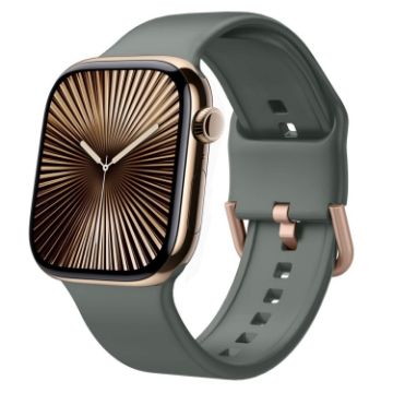 Apple Watch Series 10 46mm Olive Silicone Pin Buckle Band - 1