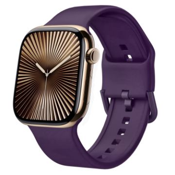 Apple Watch Series 10 42mm Dark Purple Silicone Band Pin Buckle - 1