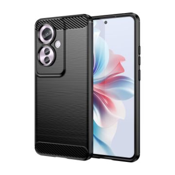OPPO F25 Pro 5G Black Carbon Fiber Brushed Texture TPU Case - 1