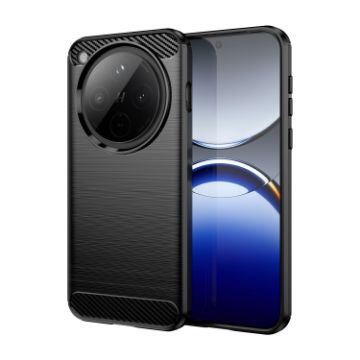 OPPO Find X8 Phone Case - Black Carbon Fiber Brushed Texture TPU Cover - 1