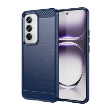 OPPO Reno12 Global Blue Carbon Fiber Brushed TPU Phone Case - 1