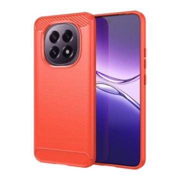 OPPO F29 5G Red TPU Phone Case - Carbon Fiber Brushed Texture - 1