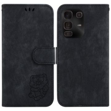 Infinix Note 50 Pro+ Black Little Tiger Embossed Leather Phone Case - 1
