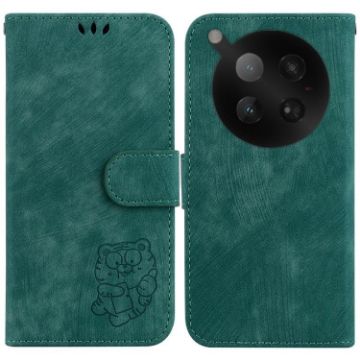 Infinix Zero 40 4G/5G Green Little Tiger Embossed Leather Case - 1