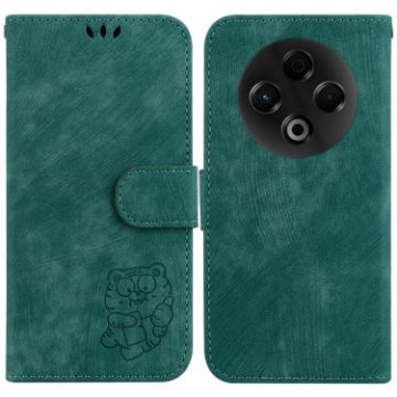 Tecno Spark 30 4G Green Little Tiger Embossed Leather Phone Case - 1