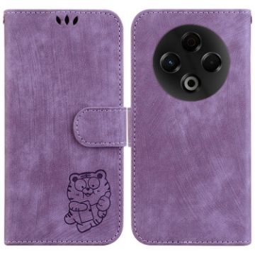 Tecno Spark 30 4G Purple Little Tiger Embossed Leather Phone Case - 1