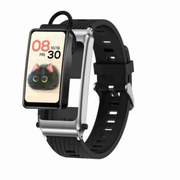 K80 1.57" Silver Smart Watch with Detachable Earphone & Bluetooth Call - 1