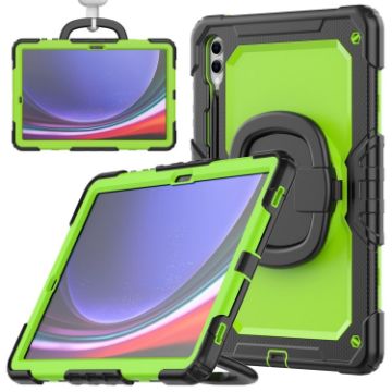 Samsung Galaxy Tab S9+/S10+ Silicone Hybrid Case with Handle - Yellow Green - 1