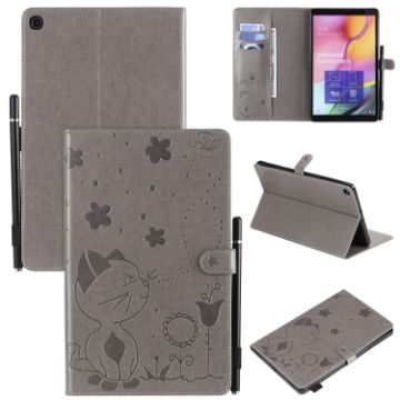 Samsung Galaxy Tab A9.7 T550 Grey Leather Case with Holder & Card Slots - 1