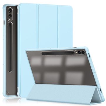 Samsung Galaxy Tab S9+ Sky Blue Acrylic 3-Fold Smart Leather Case - 1