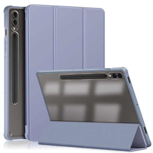 Samsung Galaxy Tab S9+ Lavender Purple Acrylic 3-Fold Leather Case - 1