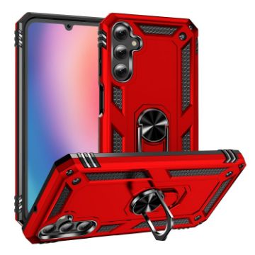 Samsung Galaxy A25 5G Shockproof Red TPU + PC Case with Holder - 1